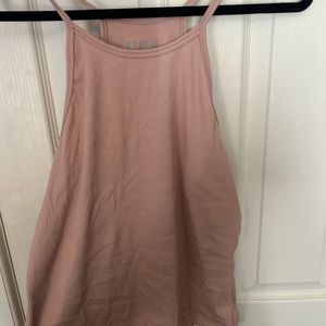 Dusty pink ribbed tank